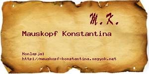 Mauskopf Konstantina névjegykártya
